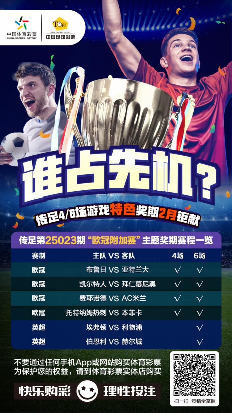  誰(shuí)占先機(jī)？！傳足特色獎(jiǎng)期第25023期聚焦歐冠附加賽