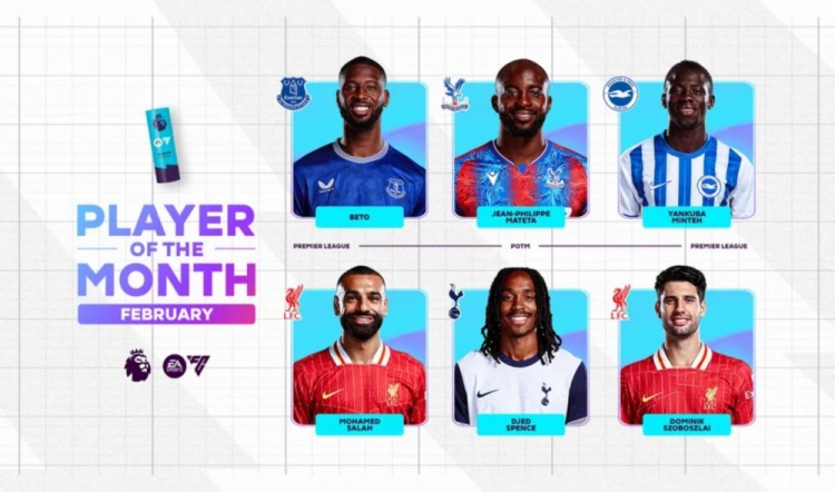  英超2月最佳候選：貝托、馬特塔、明特、薩拉赫、斯賓塞、索博