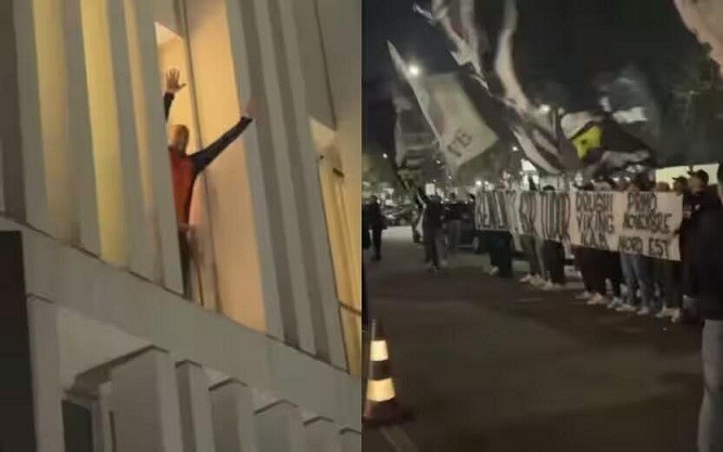  都體：尤文球迷來到酒店外支持新主帥，圖多爾向球迷們揮手致意