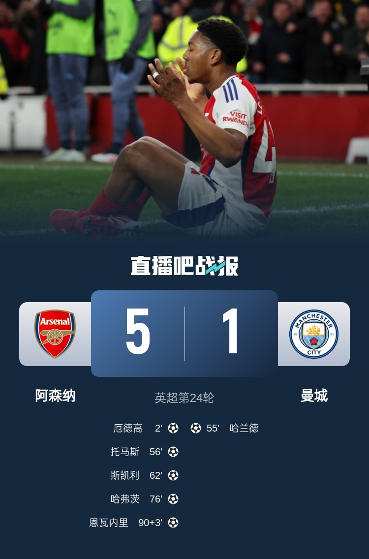 硬氣槍手無畏強敵！阿森納本賽季5-1碾壓曼城，3-0完勝皇馬