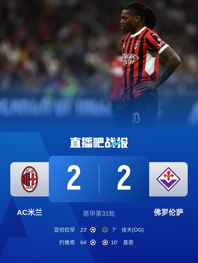  孔塞桑上任后米蘭有13場比賽先丟球落后，最終戰(zhàn)績?yōu)?勝1平6負(fù)