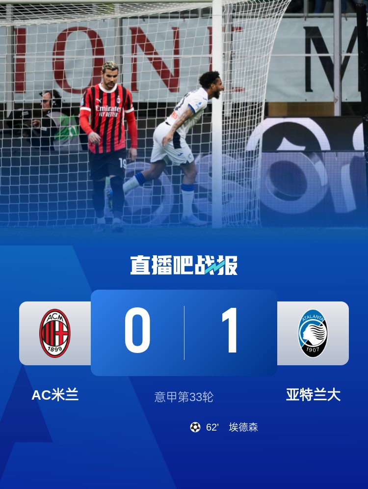  米蘭雙雄本輪均0-1輸球，周中意杯半決賽次回合再對(duì)決